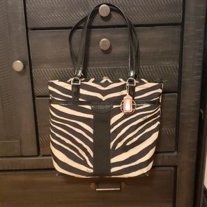 Zebra printed Coach Purse EUC